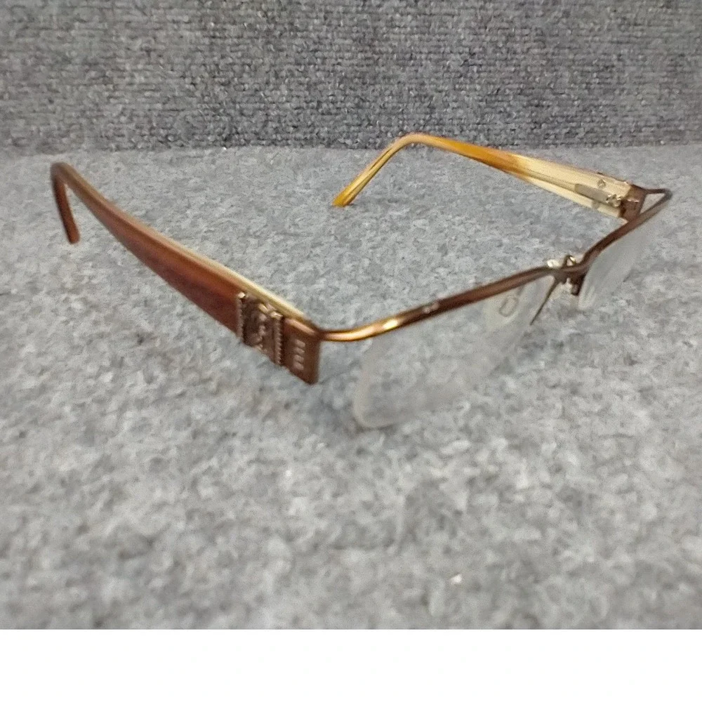 Elle EL13304 Brown Semi-Rimless Eyeglass Frames Women 50-18-135 Tortoise Temple‎